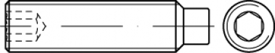 DIN 915 ISO 4028 Stelschroef met tap